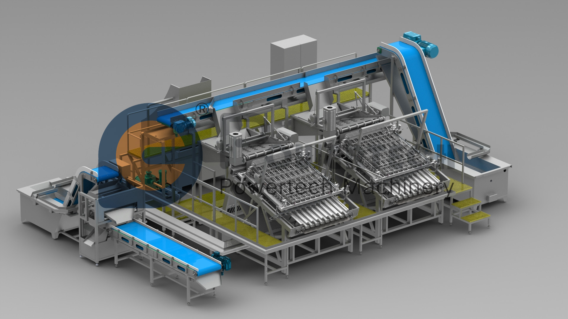Línea de producción de pelado automático de camarones estándar europeo de tecnología avanzada